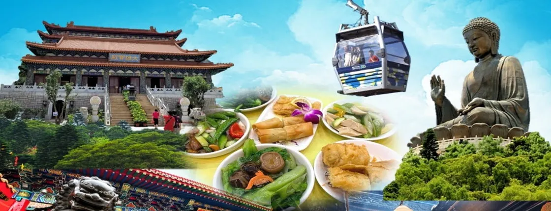 Lantau Cable Car and Big Buddha Guided Tour with Lunch in Hong Kong