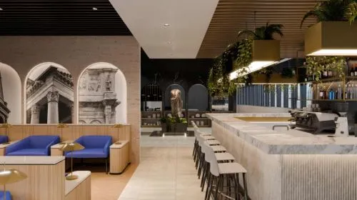 FCO Rome Fiumicino international airport lounge transit VIP lounge T3 terminal dining rest