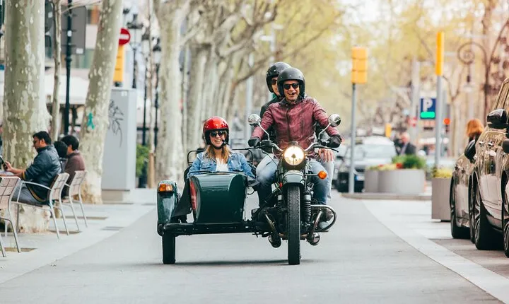 Barcelona Half Day Tour by Sidecar Motorcycle