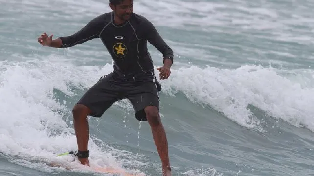 Surfing in Weligama