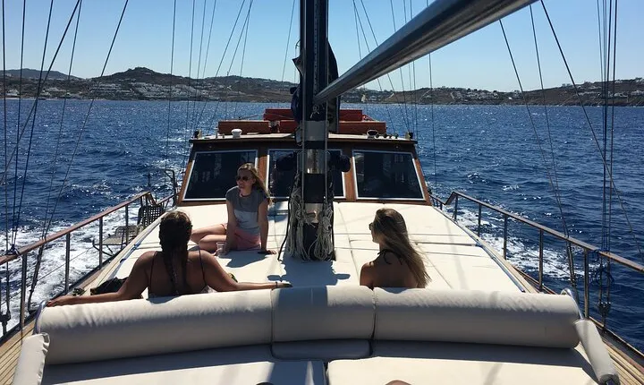 Mykonos:Sail Cruise to Delos&Rhenia islands with BBQ&Drinks