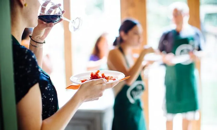 Cooking Class and Lunch at a Tuscan Farmhouse with Local Market Tour from Florence