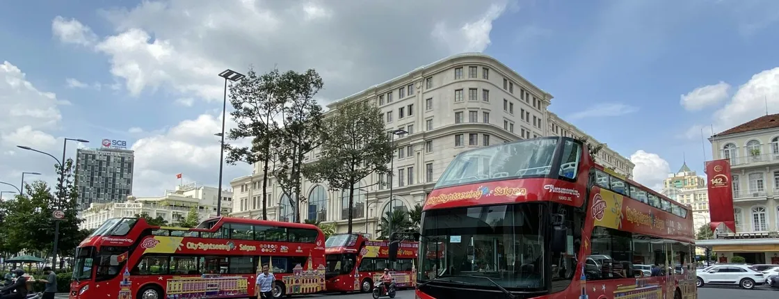City Sightseeing hop-on hop-off bus tour of Saigon