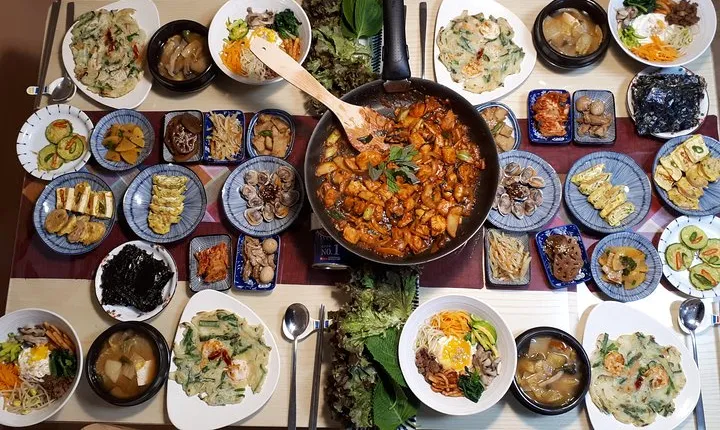 Korean Cooking Class with Full-Course Meal & Local Market Tour in Seoul