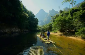Full-day Khao Sok tour with elephant sanctuary and bamboo rafting
