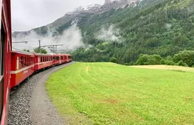 Bernina Scenic Train ride on the Swiss Alps. Small-Group