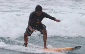Surfing in Weligama
