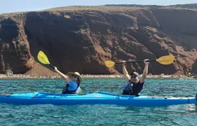 Santorini Sea Kayak - South Discovery, Small Group incl. Sea Caves and picnic