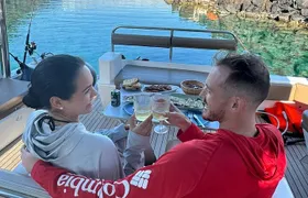 Santorini Fishing Private Cruise boat tour - BBQ, Snorkeling